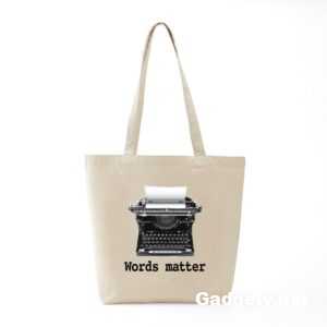 CafePress “Words Matter” Natural Canvas Tote Bag